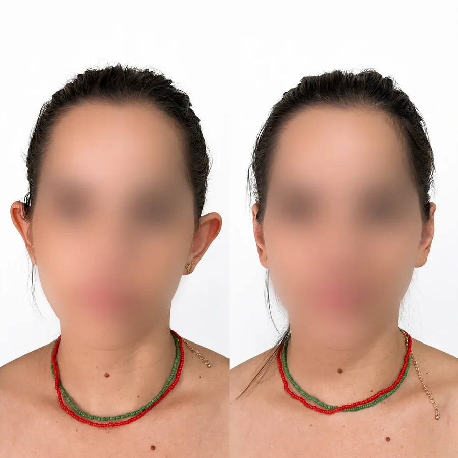 Comparativo de antes e depois de otomodelação — caso 02