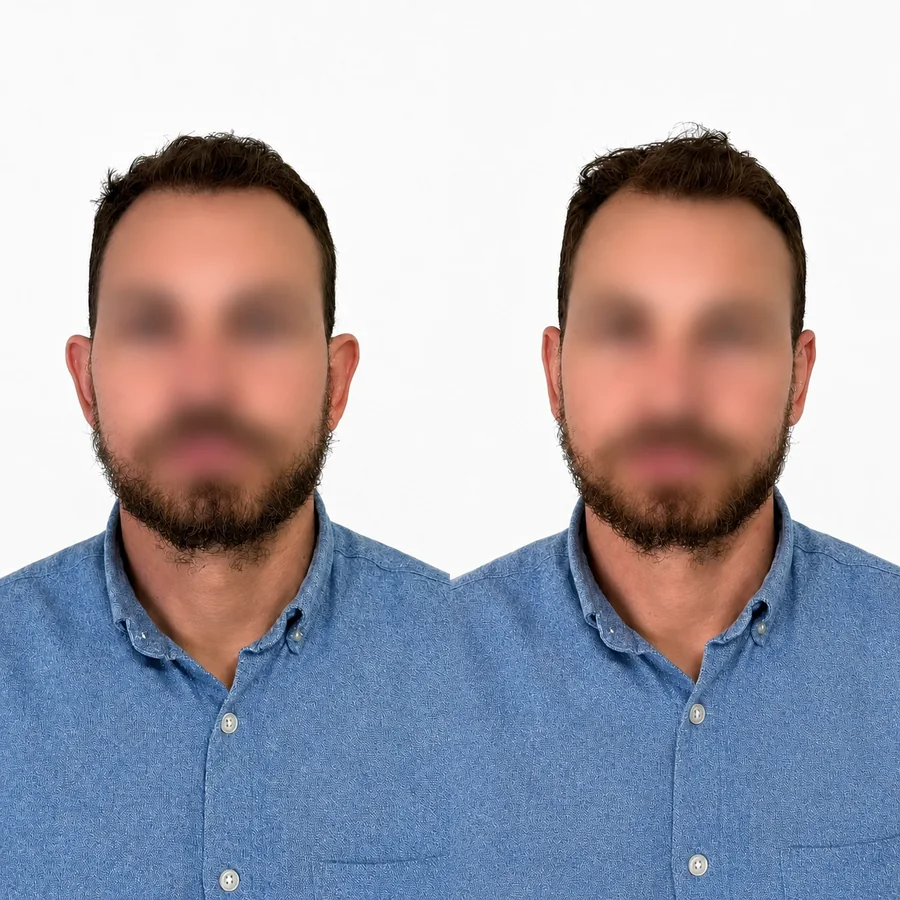 Comparativo de antes e depois de otomodelação — caso 03